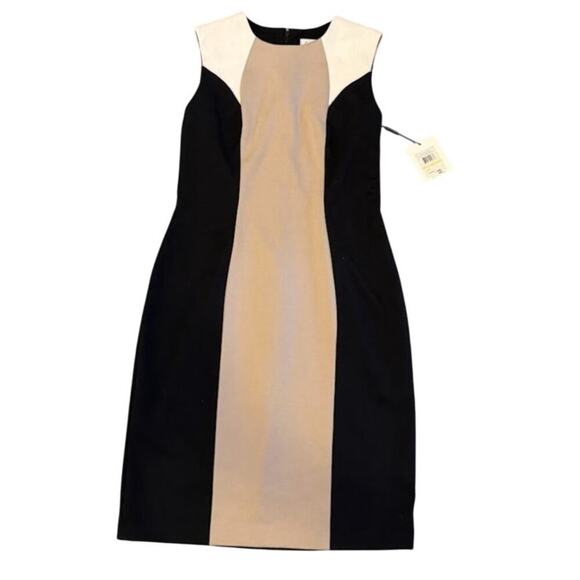 Calvin Klein Sleeveless Colorblock Side Panel Dress NWT - Size 4 - Picture 1 of 2